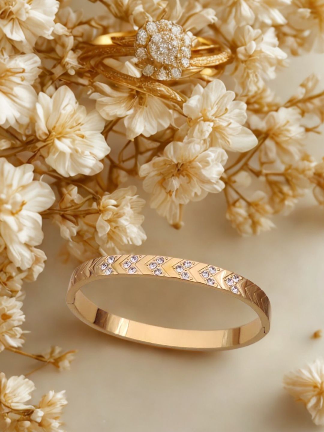 CHEVRON STONE GOLD BRACELET