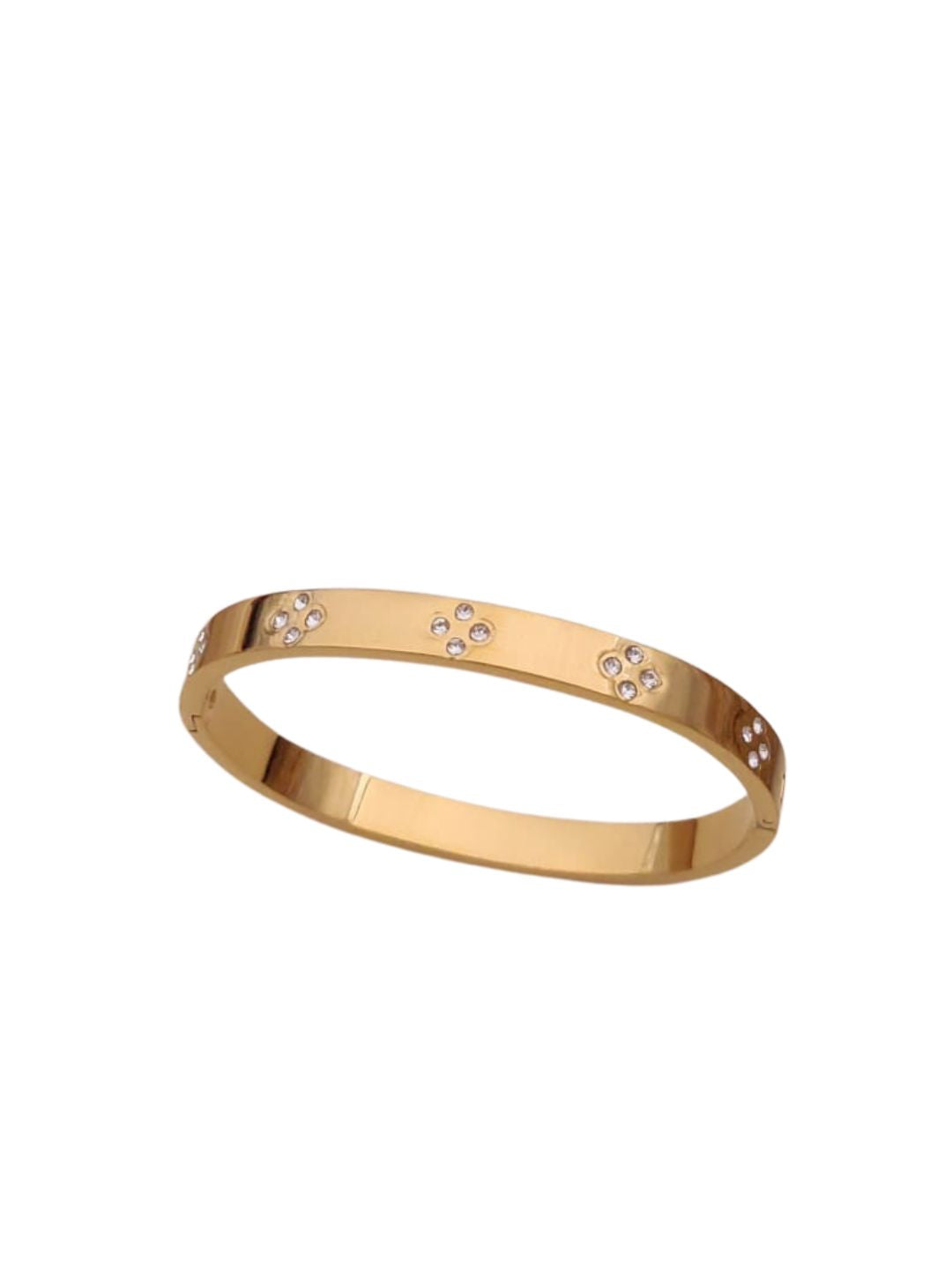 DAINTY FLORAL STONE GOLD BRACELET
