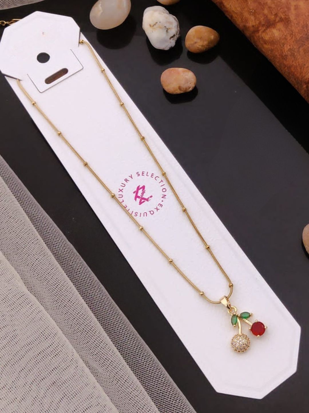 CHERRY BLOOM CRYSTAL NECKLACE
