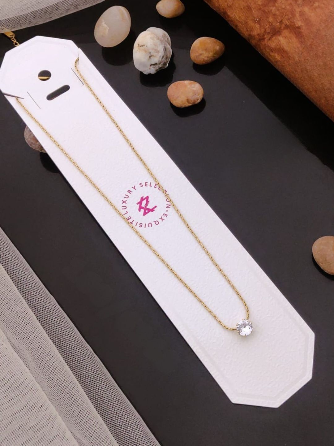 CRYSTAL CHARM SOLITAIRE NECKLACE