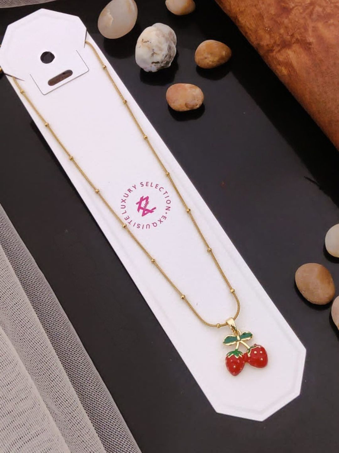 BERRY SWEET STRAWBERRY CHARM NECKLACE