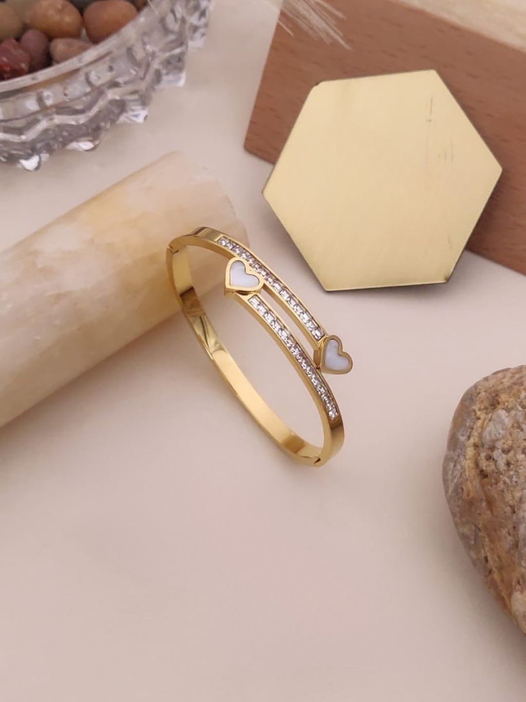 DUAL HEART GOLD BRACELET