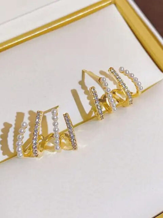 BLING PEARL STUD EARRING
