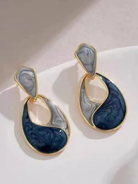 WAVE ENAMEL DROP EARRINGS