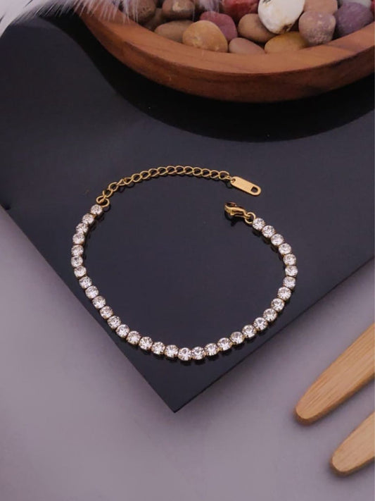 GLAM CZ TENNIS CHAIN BRACELET