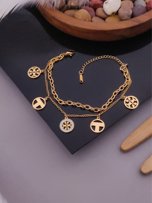 DUAL CHAIN CHARM BRACELET
