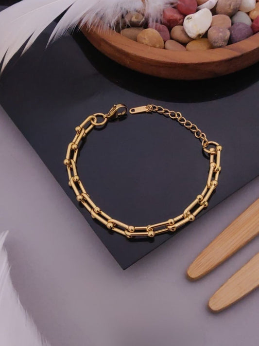 LINKED GOLD CHAIN BRACELET