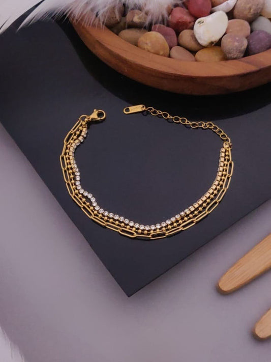 TRIPLE LAYERED DIAMOND CUT BRACELET