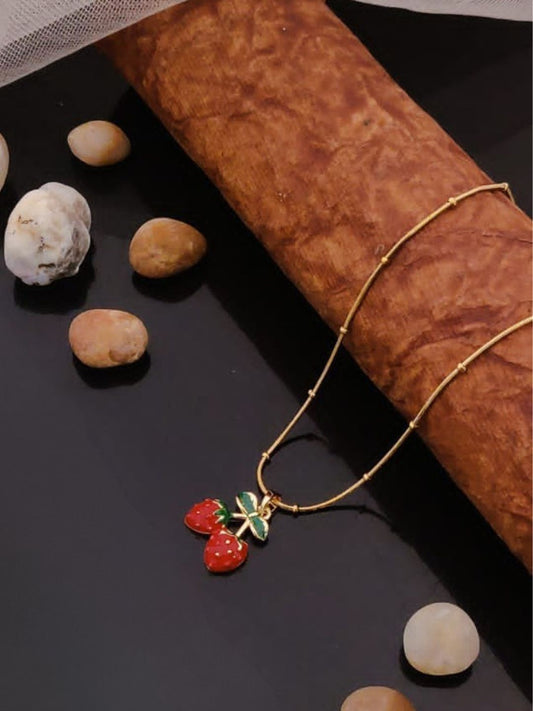 BERRY SWEET STRAWBERRY CHARM NECKLACE