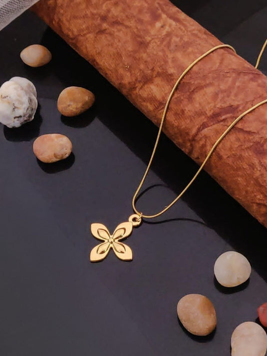 FLORAL CHARM GOLD NECKLACE