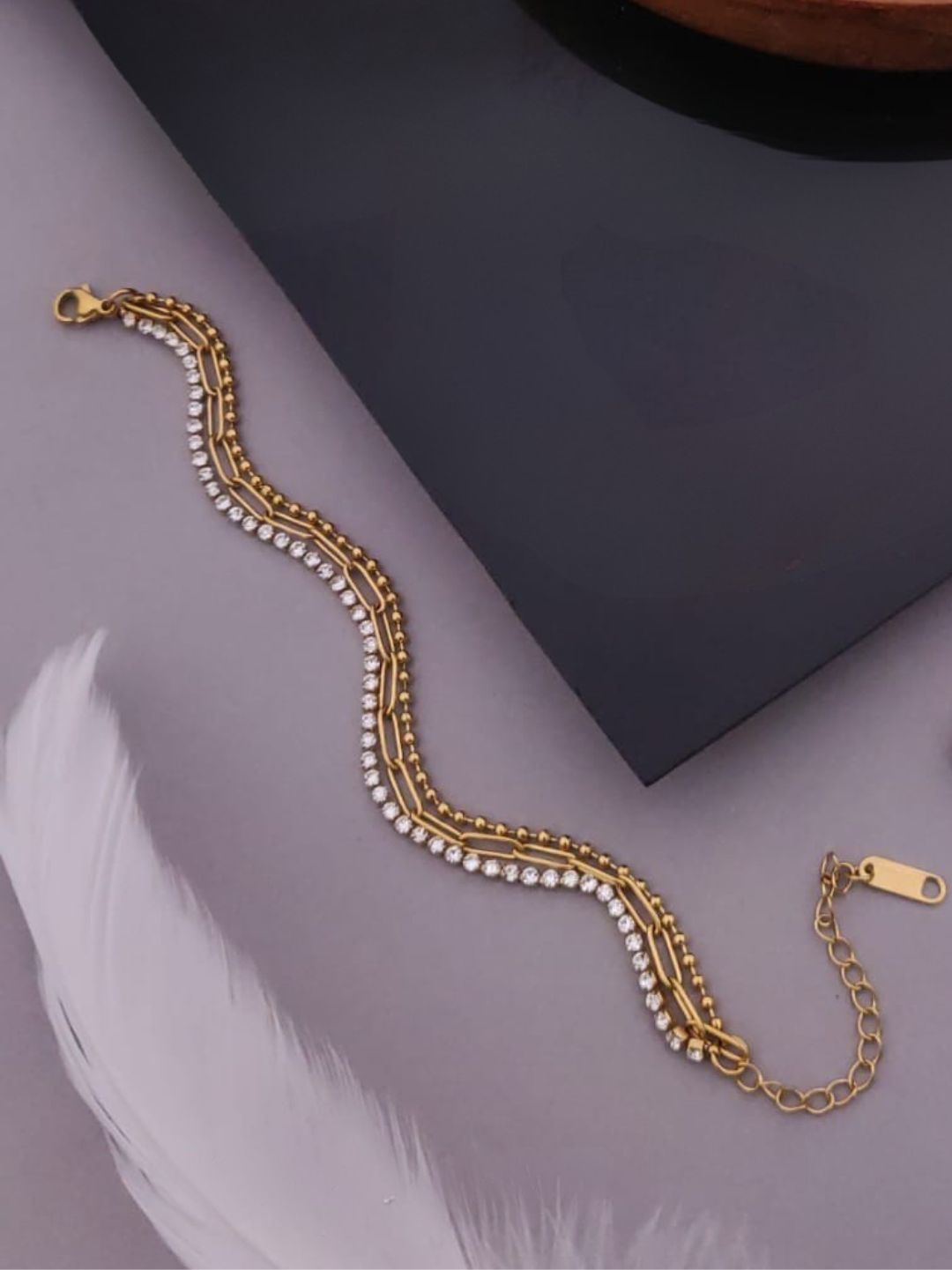 TRIPLE LAYERED DIAMOND CUT BRACELET