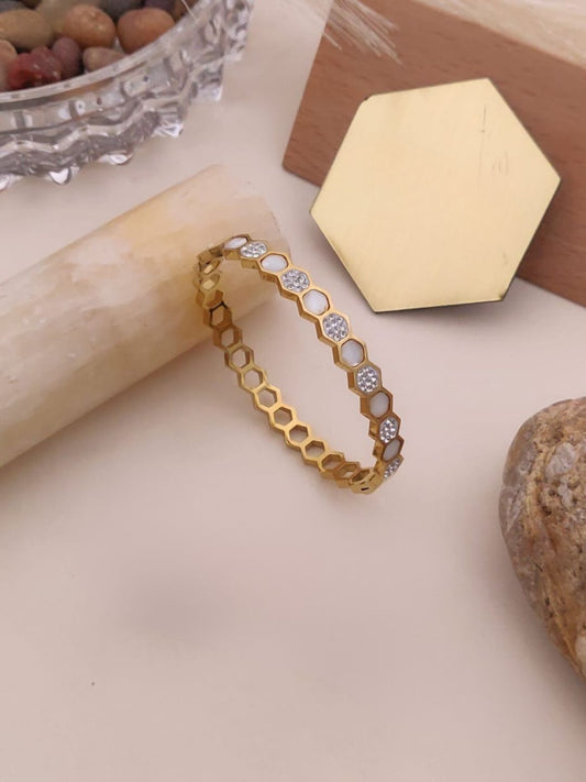 HEXAGON SHINE GOLD BRACELET